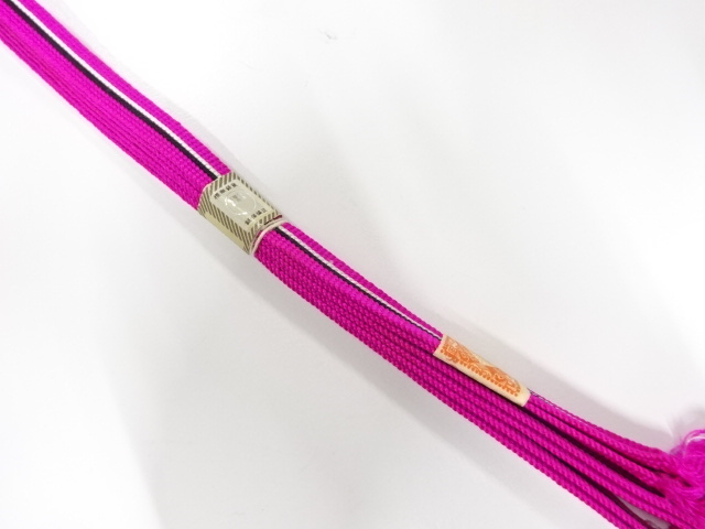 アンティーク　未使用品　正絹　帯留用手組み三分紐